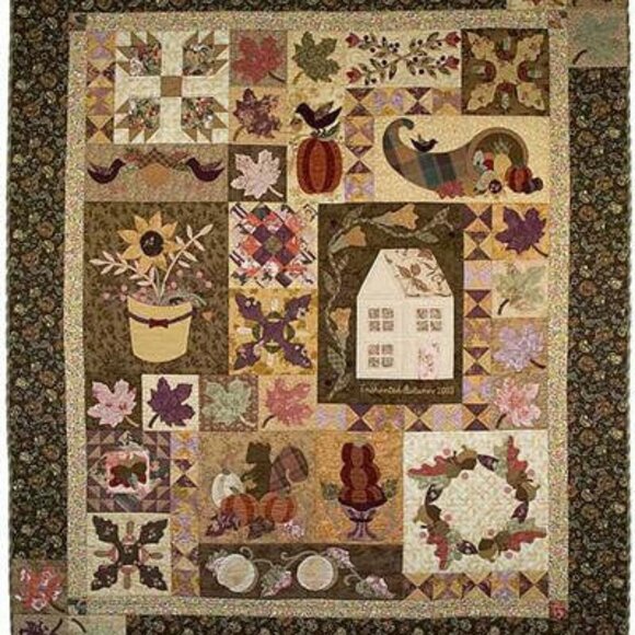 Enchanted Autumn Quilting Pattern Verna Mosquera Vintage Spool 64" x 76" - Picture 1 of 4
